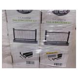 (4) Trex Enhance 6 ft. x 36 in. Charcoal Black Composite Rail with Black Round Aluminum Baluster Kit-Horizontal