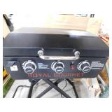 Royal Gourmet 23 in. 3-Burner Propane Gas Griddle with Collapsible Stand and Side Shelf, Left Spice Rack, 25,500 BTU, Black