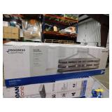 Gulliver Collection 38-1/2 in. Coastal 4-Light Graphite Coastal Linear Chandelier Light with Weathered Driftwood Frame