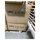 FUFU&GAGA White Wooden 63 in. W Food Pantry Cabinet Storage Organizer with Tempered Glass Doors, 2-Drawers, Adjustable Shelves