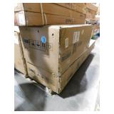 FUFU&GAGA White Wooden 63 in. W Food Pantry Cabinet Storage Organizer with Tempered Glass Doors, 2-Drawers, Adjustable Shelves