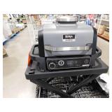 NINJA Woodfire Outdoor Grill & Smoker, 7-in-1 Master Grill, BBQ Smoker and Air Fryer for Backyard and Camping in Gray with stand