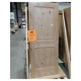 lot of 4--Krosswood Doors 32 in. x 80 in. Rustic Knotty Alder 2-Panel Square Top Solid Wood Stainable Interior Door Slab