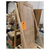 lot of 4--Krosswood Doors 32 in. x 80 in. Rustic Knotty Alder 2-Panel Square Top Solid Wood Stainable Interior Door Slab