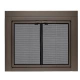 UniFlame Uniflame Large Roman Oil Rubbed Bronze Bi-fold style Fireplace Doors with Smoke Tempered Glass