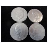 Five Eisenhower One Dollar Coins
