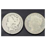 Pair of 1880 Morgan Silver Dollars