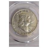 1950 D Ben Franklin Half Dollar Coin in PCGS Holder