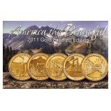 2011 Set of Gold-Plated America the Beautiful Quarters.