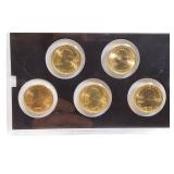 2011 Set of Gold-Plated America the Beautiful Quarters.
