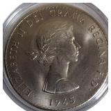 1965 Tribute Coins honoring Winston Churchill, the heroic figure of Great Britain.