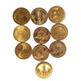 Mixed Lot of Gold Dollar Coins from Different Years, featuring various M/M varieties from different collections!