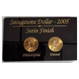 2005 Sacagawea Coins Satin Finish : Westward Journey Commemoratives from the P and D mints.