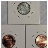 A 1943-D MS-60 steel penny and two 2025-D pennies were made last year.