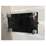 (2) black Uline Heavy Duty floor dolly. Both 40” L x 24” W