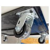 (2) black Uline Heavy Duty floor dolly. Both 40” L x 24” W