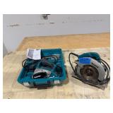 (2) Makita Tools: KP0800 Electric 3 1/4"Planer in case, 5007F Corded 7 1/4" Circular saw.