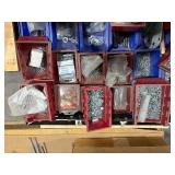 (2) pallets of hardware, foam backer rods, metal stiffener bars, and Novacel support brackets and more