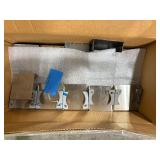 (2) pallets of hardware, foam backer rods, metal stiffener bars, and Novacel support brackets and more