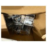 Pallet of Hardware: Door Stop Wall Mounts, Routing eye bolts, corner braces, Hafele Panel Connectors