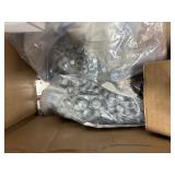 ULine Utility Cart with slanted plastic bins holding hardware and other items.