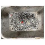 ULine Utility Cart with slanted plastic bins holding hardware and other items.