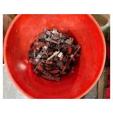 (2) pallets of hardware including cabinet hinge components, shaft collars and more