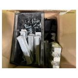 (2) pallets of hardware including cabinet hinge components, shaft collars and more