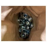 (2) pallets of hardware including cabinet hinge components, shaft collars and more