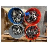 (4) buckets of metal spring clamps