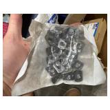 Pallet of spray paint, WD40, compressor oil, metal tape hardware, electrical box and fasteners