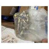 Pallet of spray paint, WD40, compressor oil, metal tape hardware, electrical box and fasteners