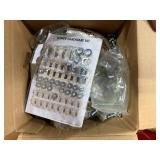 Pallet of Hardware, PVC Couplers, threaded rods, machine screws, and more