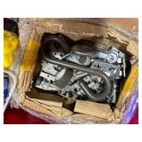 Pallet of Hardware, PVC Couplers, threaded rods, machine screws, and more
