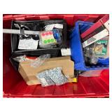 Pallet of Hardware, PVC Couplers, threaded rods, machine screws, and more