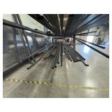 Assorted lot of metal scraps, some beams are 24’ long. Note: Shelving not included