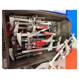 Bessey F-style clamps, Mitre Gauge, RZX rivet nut tool, grout floats, mortar trowel, Kreg clamp, Milwaukee clamp