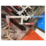 Bessey F-style clamps, Mitre Gauge, RZX rivet nut tool, grout floats, mortar trowel, Kreg clamp, Milwaukee clamp