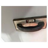 Bessey F-style clamps, Mitre Gauge, RZX rivet nut tool, grout floats, mortar trowel, Kreg clamp, Milwaukee clamp