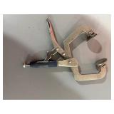 Bessey F-style clamps, Mitre Gauge, RZX rivet nut tool, grout floats, mortar trowel, Kreg clamp, Milwaukee clamp