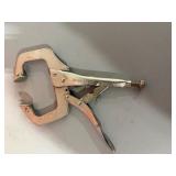 Bessey F-style clamps, Mitre Gauge, RZX rivet nut tool, grout floats, mortar trowel, Kreg clamp, Milwaukee clamp