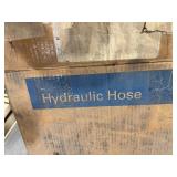 Pallet:metal shelves, copper adapters, steel wire, leveling feet, springs, hydraulic hose, oil catcher, tool box, 1/2" ball valve