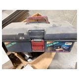 Pallet:metal shelves, copper adapters, steel wire, leveling feet, springs, hydraulic hose, oil catcher, tool box, 1/2" ball valve