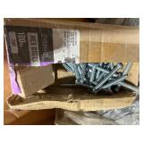 Pallet:metal shelves, copper adapters, steel wire, leveling feet, springs, hydraulic hose, oil catcher, tool box, 1/2" ball valve