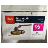 Pallet:metal shelves, copper adapters, steel wire, leveling feet, springs, hydraulic hose, oil catcher, tool box, 1/2" ball valve