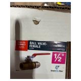 Pallet:metal shelves, copper adapters, steel wire, leveling feet, springs, hydraulic hose, oil catcher, tool box, 1/2" ball valve