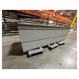 Side--by-side horizontal 2-drawer Filing cabinet under a one piece countertop L 7’ x H 28” x D 23 ½”