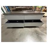 Side--by-side horizontal 2-drawer Filing cabinet under a one piece countertop L 7’ x H 28” x D 23 ½”