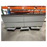 Side--by-side horizontal 2-drawer Filing cabinet under a one piece countertop L 7’ x H 28” x D 23 ½”