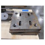 Flat bar braces, leaf springs, steel L-shaped brackets, steel slotted plates
